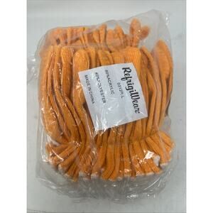 RefrigiWear 0312R Orange Double Sided PVC Grip Work Gloves SIZE LARGE 12 PAIRS